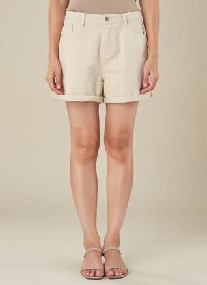 Short tissage denim taille normale beige ONLY femme