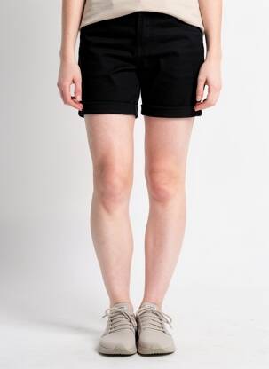 Short fermeture zippée sous rabat boutonné taille haute noir TIFFOSI femme