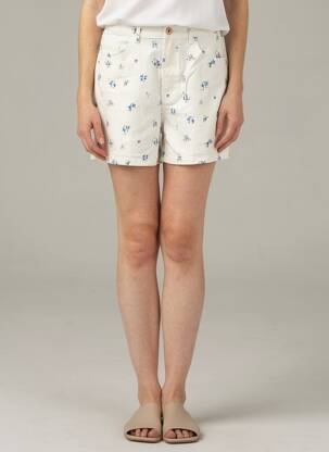 Short fermeture zippée sous rabat boutonné taille normale beige ONLY femme
