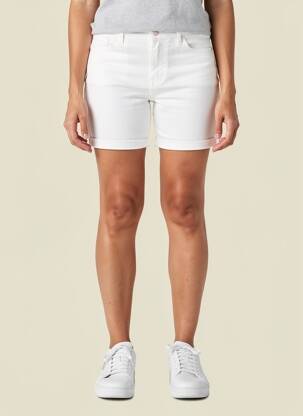 Short tissage denim taille haute blanc TIFFOSI femme