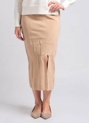 Jupe mi-longue stretch beige TIFFOSI femme