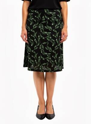 Jupe mi-longue stretch noir ZILCH femme