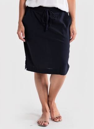 Jupe mi-longue taille normale bleu KAFFE femme