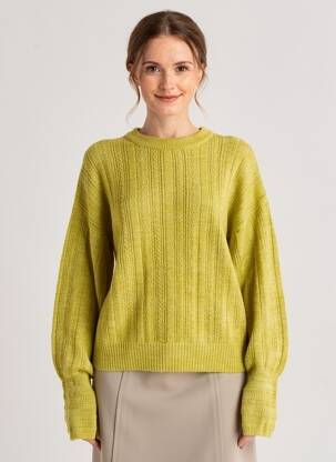 Pull resserrée sur le bas manches longues vert LILY & ME femme