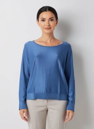 Pull stretch manches longues bleu ZILCH femme