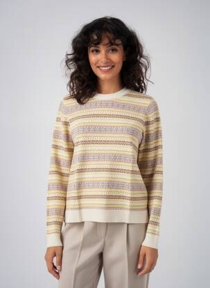 Pull coupe cintrée manches longues beige YERSE femme