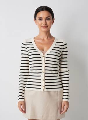 Gilet manches longues coupe cintrée blanc MORGAN femme