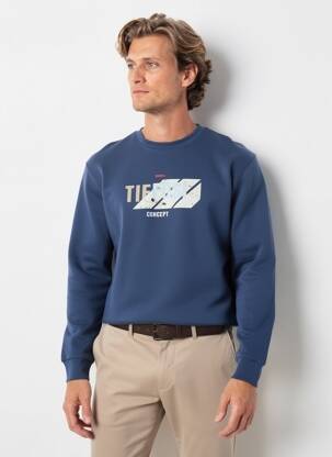 Sweat-shirt tissage jersey manches longues bleu TIFFOSI homme
