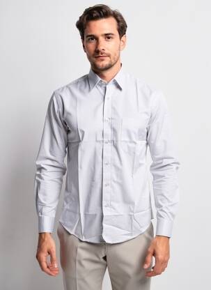 Chemise manches longues imprimé rayures gris ARMORIAL homme