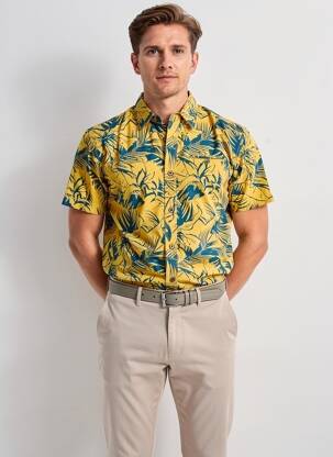 Chemise manches courtes poches jaune PETROL INDUSTRIES homme