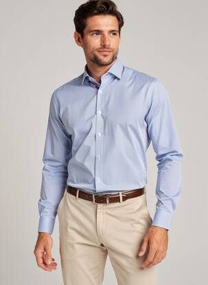 Chemise manches longues coupe cintrée bleu REDMOND homme