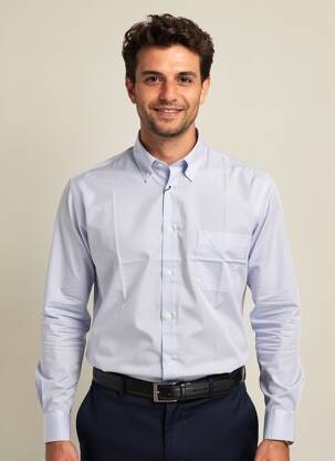 Chemise manches longues imprimé rayures bleu BANDE ORIGINALE homme