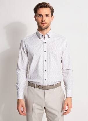 Chemise manches longues imprimé fantaisie bleu REDMOND homme
