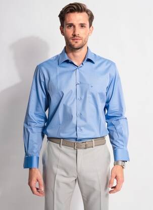 Chemise manches longues poches bleu JUPITER homme