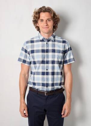 Chemise manches courtes poches bleu TIFFOSI homme