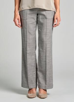 Pantalon droit taille à pinces taille normale gris OLSEN femme