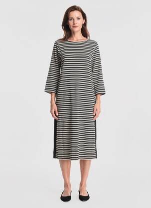 Robe mi-longue manches 3/4 manches 3/4 noir OLSEN femme