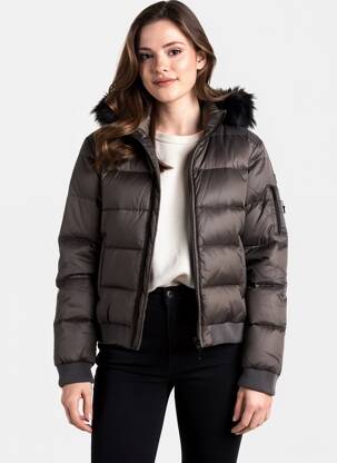 Doudoune manches longues a capuche gris FREEMAN T.PORTER femme