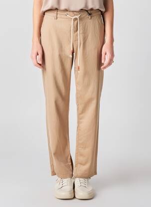 Pantalon droit taille à pinces taille normale beige FREEMAN T.PORTER femme