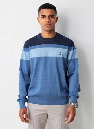 Pull stretch manches longues bleu VICOMTEA homme