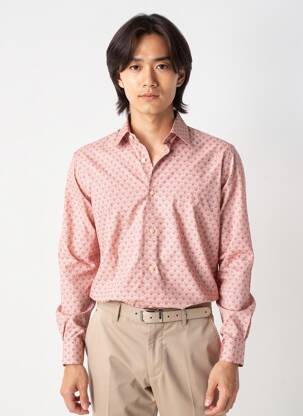 Chemise manches longues imprimé fantaisie rouge SERGE BLANCO homme