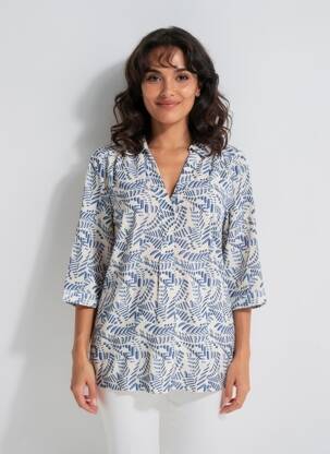 Tunique manches longues col v bleu WHITE STUFF femme