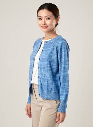 Gilet manches longues col rond bleu WHITE STUFF femme