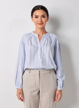 Blouse poignets boutonnés avec fente manches longues bleu MOLLY BRACKEN femme