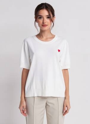 T-shirt coupe droite manches courtes blanc LILI SIDONIO femme