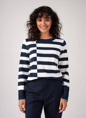 Pull coupe droite manches longues bleu WHITE STUFF femme