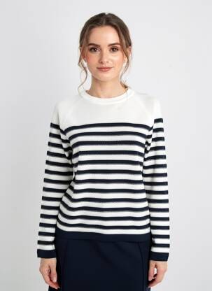 Pull coupe droite manches longues blanc MOLLY BRACKEN femme