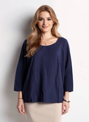 Pull coupe droite manches longues bleu MOLLY BRACKEN femme