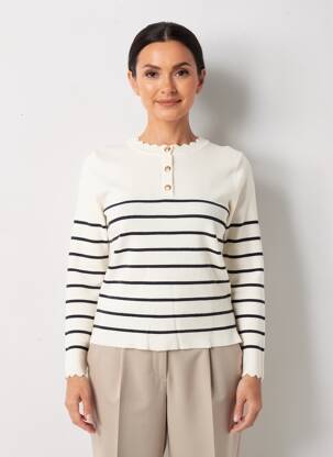 Pull coupe cintrée manches longues blanc MOLLY BRACKEN femme