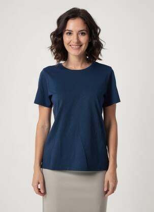 T-shirt coupe droite manches courtes bleu WHITE STUFF femme