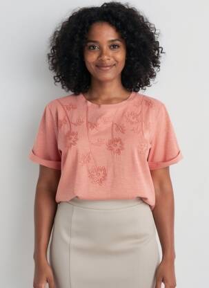 T-shirt coupe droite manches courtes orange WHITE STUFF femme