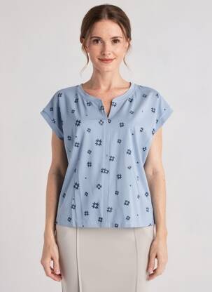 T-shirt coupe droite manches courtes bleu WHITE STUFF femme