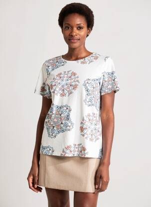 T-shirt imprimé fantaisie manches courtes blanc WHITE STUFF femme