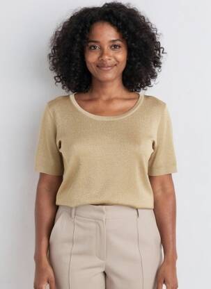 T-shirt coupe cintrée manches courtes or MOLLY BRACKEN femme