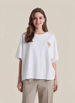 T-shirt coupe droite manches courtes blanc LILI SIDONIO femme