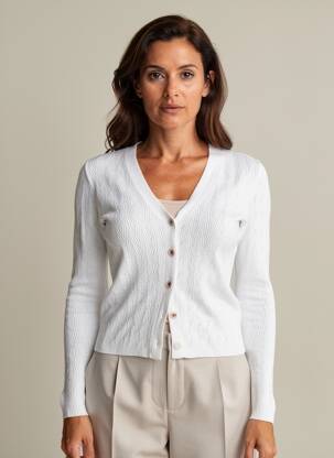 Gilet manches longues stretch blanc MOLLY BRACKEN femme