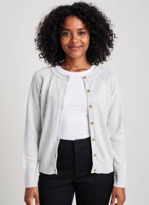 Gilet manches longues col rond gris WHITE STUFF femme