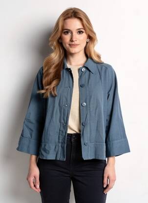 Veste casual col chemisier bleu PAKO LITTO femme