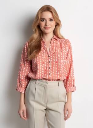 Chemisier coupe cintrée manches longues rose WHITE STUFF femme