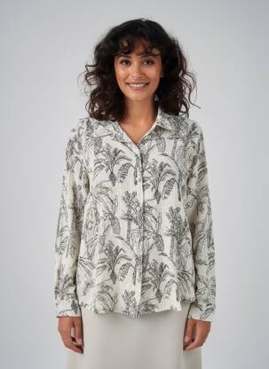 Chemisier coupe cintrée manches longues beige PAKO LITTO femme