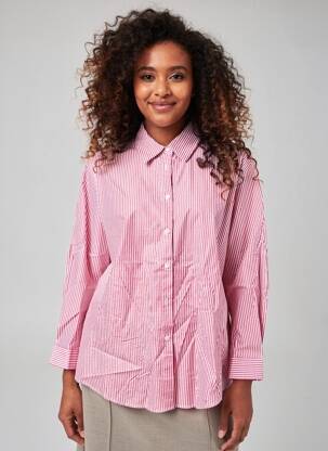 Chemisier coupe droite manches longues rouge LILI SIDONIO femme