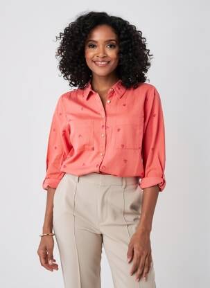 Chemisier coupe cintrée manches longues rose WHITE STUFF femme