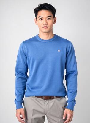 Pull col rond manches longues bleu SERGE BLANCO homme