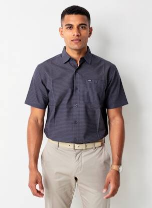 Chemise manches courtes poches bleu OXBOW homme