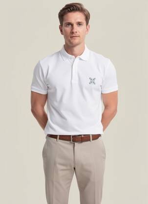 Polo tissage jersey manches courtes blanc OXBOW homme