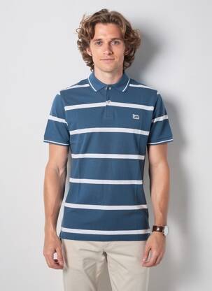 Polo imprimé rayures manches courtes bleu LEE homme
